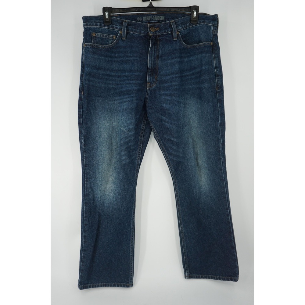 Harley-Davidson H-D Bootcut Jeans Blue Denim Motorcycle Biker Riding Men's 40x32